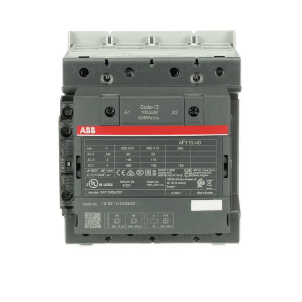 ABB AF140-40-11 100-250VAC/DC Ac1:200a 4P Kon.1na+1nk 1SFL447101R1311