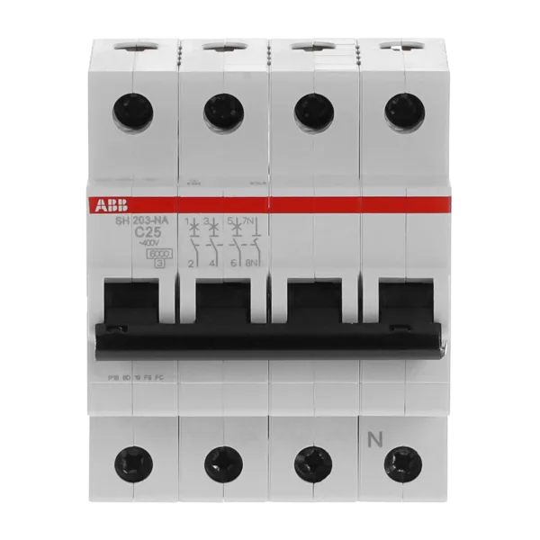 ABB SH203-C25-NA 4*25A NA C Tipi 6KA Otomatik Sigorta 2CDS213103R0254