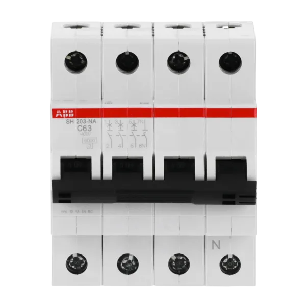 ABB SH203-C63-NA 4*63A C Tipi 6KA Otomatik Sigorta 2CDS213103R0634