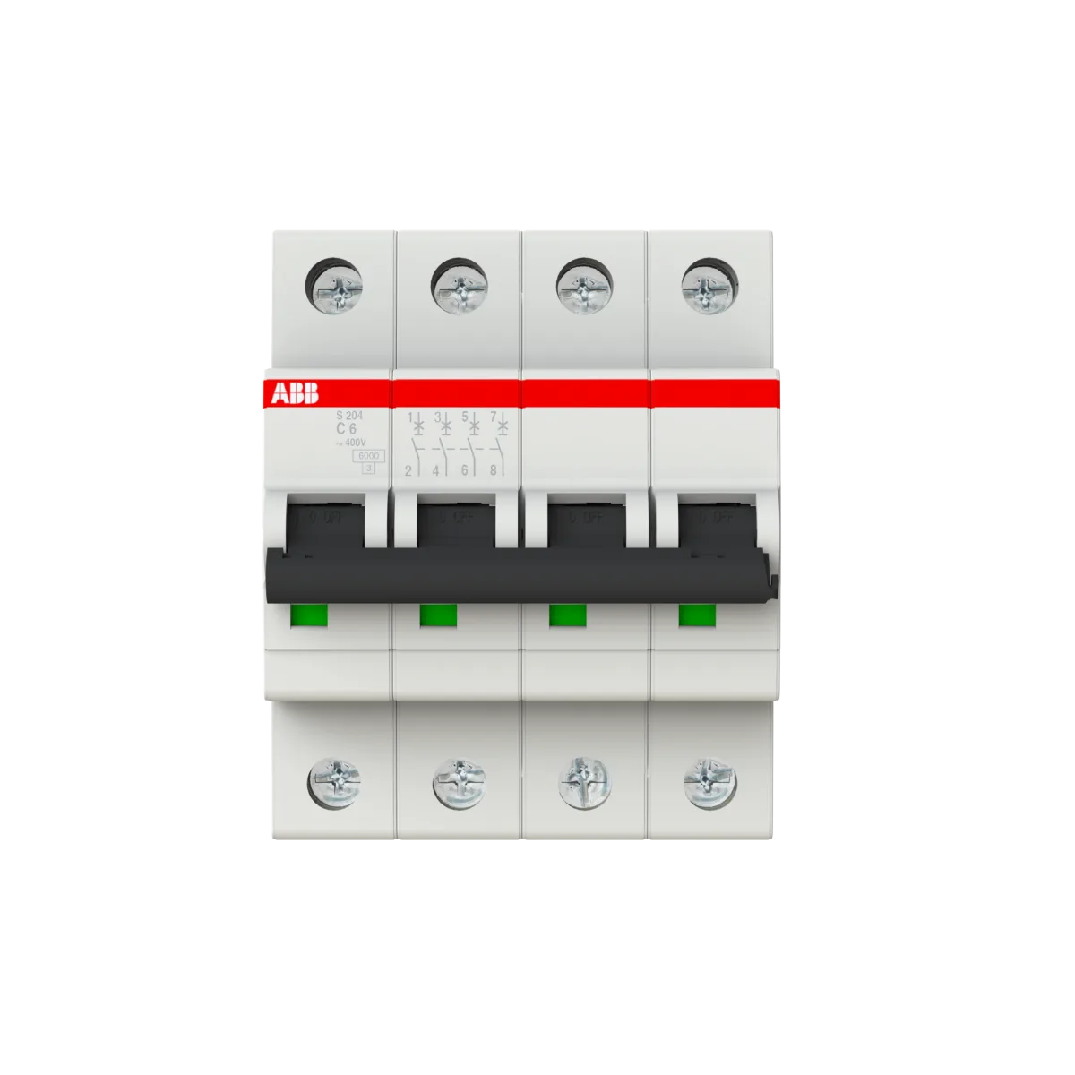 2CDS254001R0064.png ABB S204-C 6 4*6A C Tipi 6KA Otomatik Sigorta 2CDS254001R0064
