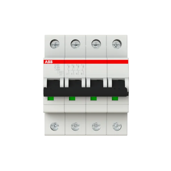 ABB S204-C25 4*25A C Tipi 6KA Otomatik Sigorta 2CDS254001R0254