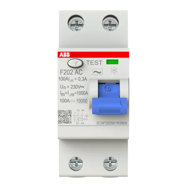ABB F202 Ac-100/0,3 2P, Ac, 100A, 300MA K.a.k 2CSF202001R3900