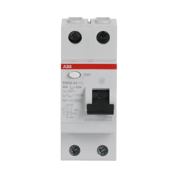 ABB FH202 Ac-40/0,3 2P, Ac, 40A, 300MA K.a.k 2CSF202003R3400