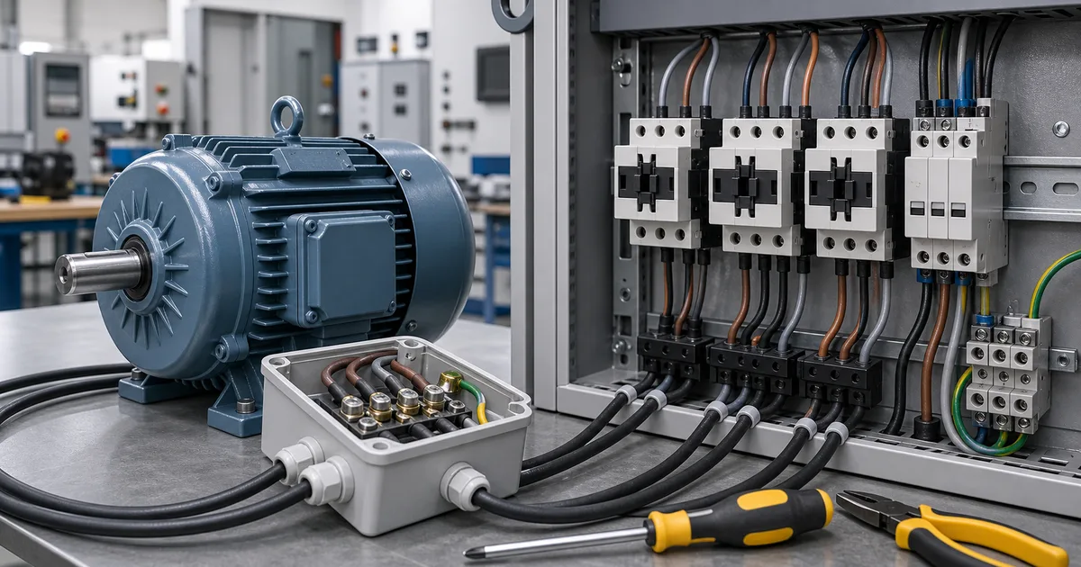 Üç fazlı motor ve motor starter bağlantı hazırlığı