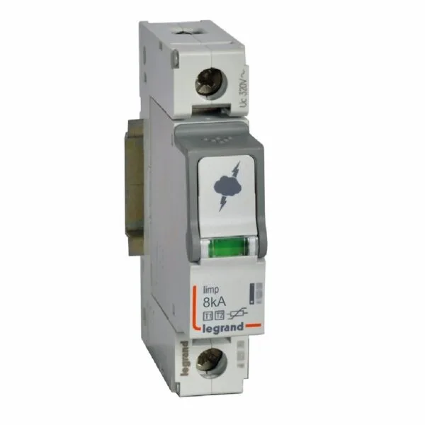 Legrand 412250 Ana dağıtım panosu için parafudr Tip1 - Tip 2 veya B + C tipi 1 kutup Up:1.3kV