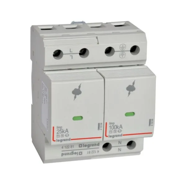 Legrand 412281 Adp Yüksek Riks Seviyesi için Tip 1 B Tipi Up:1.5kv Imax:100ka 1 Kutuplu + Nötr