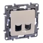 Legrand 767437 Salbei SERISI Bej Renk RJ11 Telefon + RJ45 CAT6 Utp Data Prizi