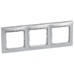 Legrand 770353 Valena Çerçeve Alüminyum/Gümüş bantlı üçlü yatay