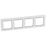 Legrand 770494 Valena Çerçeve Beyaz/Gümüş bantlı dörtlü yatay