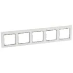 Legrand 770495 Valena Çerçeve Beyaz/Gümüş bantlı beşli yatay