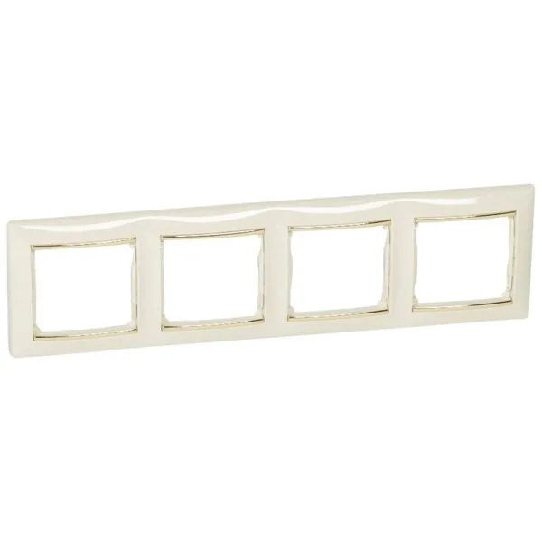 Legrand 774154 Valena Çerçeve Bej/Altın bantlı dörtlü yatay