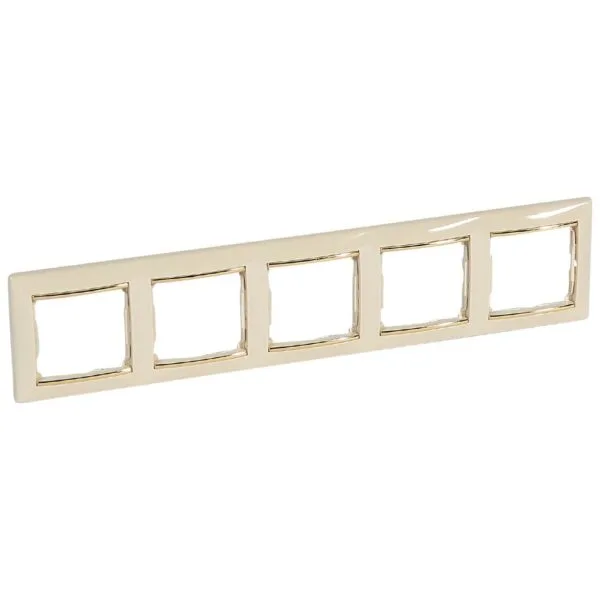 Legrand 774155 Valena Çerçeve Bej/Altın bantlı beşli yatay