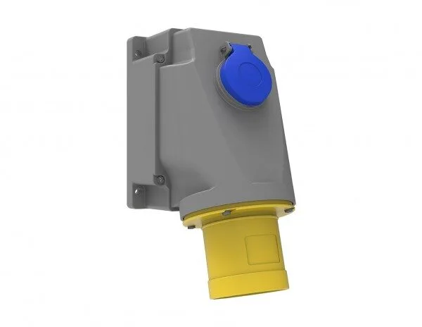 Bemis 3/63A. 90° Eğik P. Prizli Duvar Fiş IP44 BC3-4303-2238