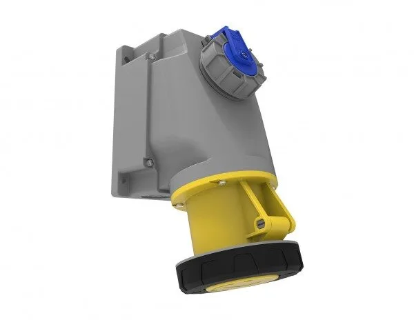 Bemis 3/63A. 90° Eğik 1/16A. Mak. Prizli Duvar Priz IP67 BC3-4303-7537