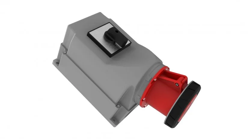 BC3-6504-7550-bemis Bemis 4/125A. 90° Eğik Pako Şalterli Duvar Prizi IP65 BC3-6504-7550