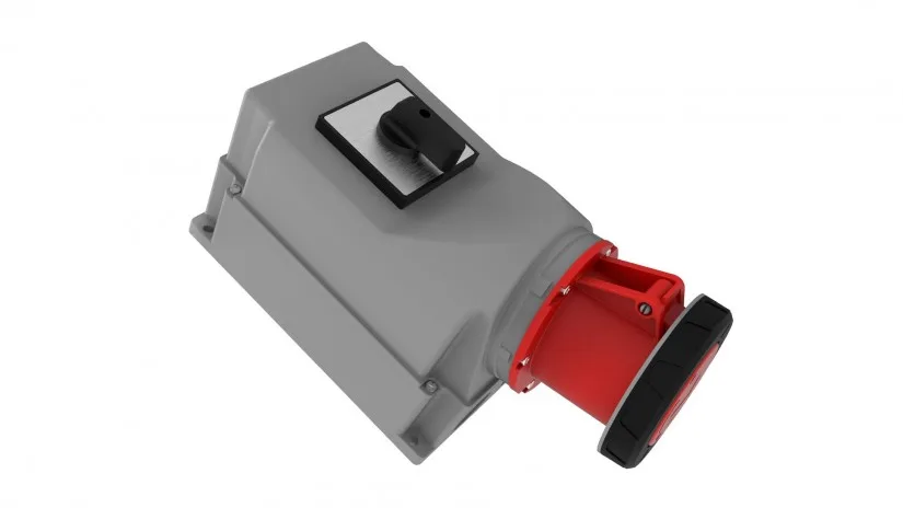 BC3-6505-7550-bemis Bemis 5/125A. 90° Eğik Pako Şalterli Duvar Prizi IP65 BC3-6505-7550