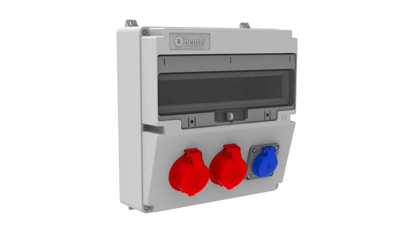 BD4-2205-1030-bemis Bemis 3/25A. 380V. 2 Ad. Ön-1/16A. 220V. 1 Ad. M.p. Ön IP44 BD4-2205-1030