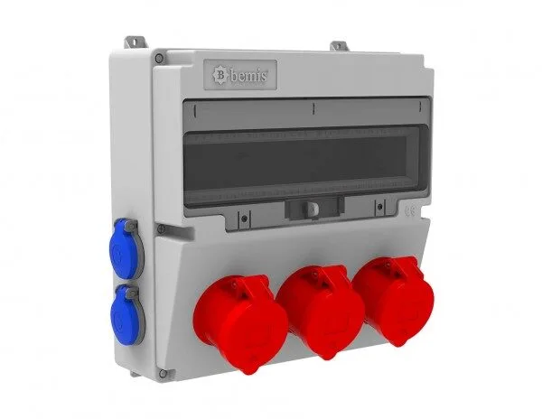 Bemis 5/32A. 380V. 3 Ad. Ön-1/16A. 220V. 4 Ad. Yan IP44 BD4-2334-4020