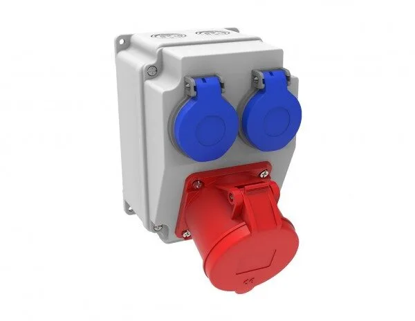 Bemis Ön 2 Ad. 1/16A. 220V. Pano Priz Ön 1 Ad. 5/32A. 380V. Makine Priz IP44