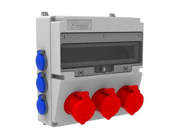 Bemis 5/32A. 380V. 3 Ad. Ön-1/16A. 220V. 6 Ad. Yan IP44 BH4-2334-6020