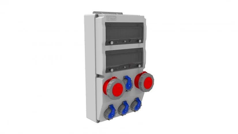 BH8-6224-4020-bemis Bemis 4/32A. 380V. 2 Ad. - 1/16A. 220V. 4 Ad. Somunlu Priz Ön IP66 BH8-6224-4020