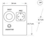 Cata CT-5109 Tezgah Altı Aydınlatma Çiftli Priz Led Beyaz Işık - Görsel 2