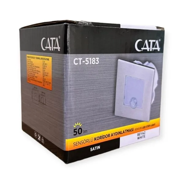 Cata CT-5183B 1.5W Sensörlü Koridor (kare)(beyaz)