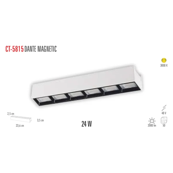 Cata CT-5815 24W Dante Magnetic Spot(Günışığı)