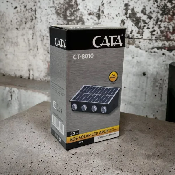Cata CT-8010 20W Kos Solar LED Aplik (Dış Mekan)(Günışığı)
