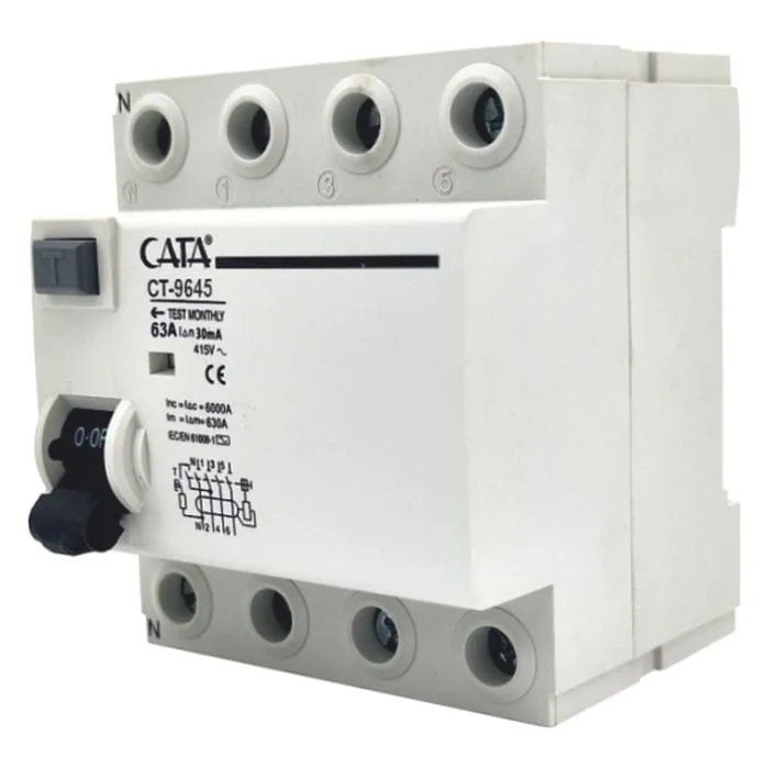 CT-9645_1 Cata CT-9645 63 Amper Kaçak Akım Rölesi (300 Ma / Trifaze / 6 Ka)