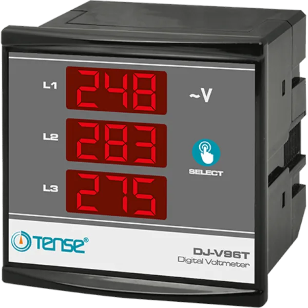 Tense DJ-V96T Dijital 3 Faz Voltmetre 5V - 500V AC (50/60 Hz) 96X96MM