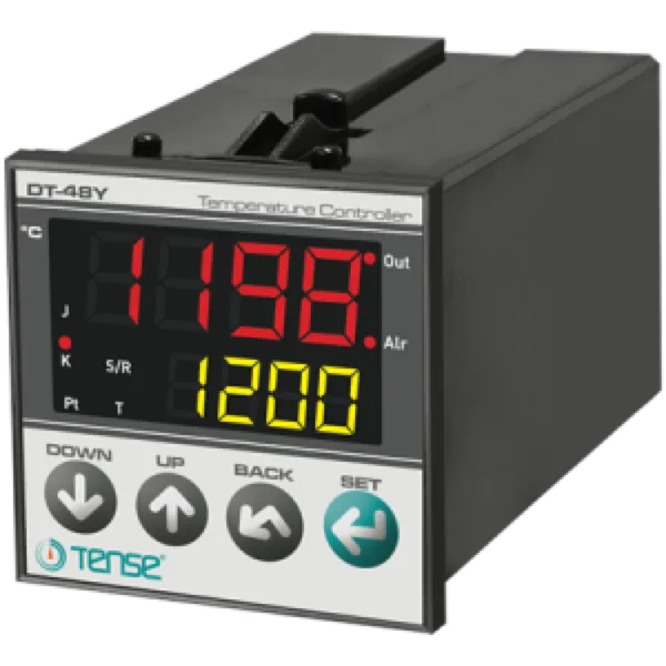 Tense DT-48Y Opsiyonel Sıcaklık Kontrol Cihazı,J,K,R,S,PT100,PID,ON-OFF,Alarm ve Kontak Çıkış,48x48mm