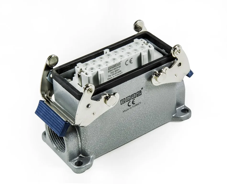 EBM16PD27 EMAS 16 Kontaklı Duvar Prizi İki Yan.gir.met.aç(çift Ko