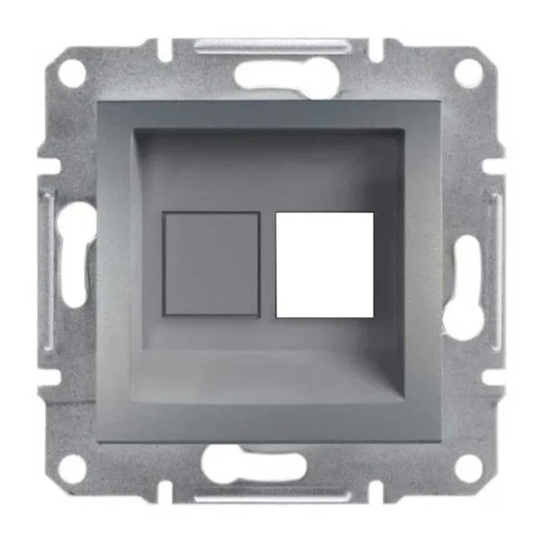 Schneider EPH4300162-02 Asfora Çelik Tekli RJ45 Konnektörsüz Priz