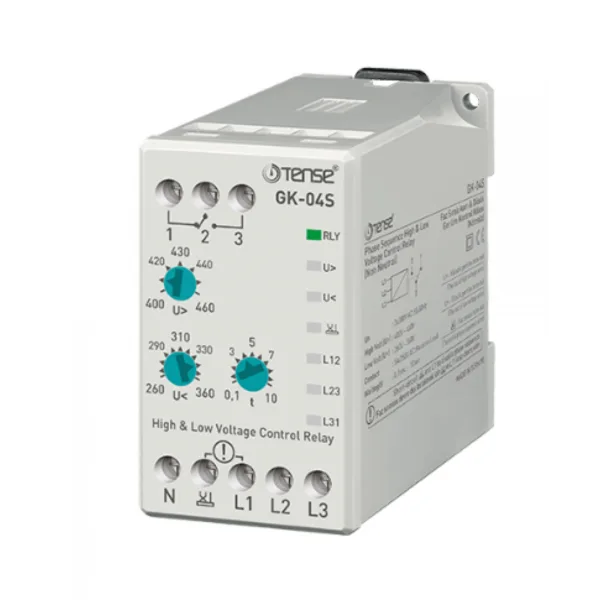 Tense GK-04S Trifaze Aşırı -Düşük Gerilim Kontrol Rölesi Klasik DIN Kutu