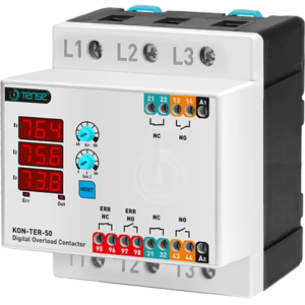 Tense KON-TER-50 Dijital Kontaktör Termik (25-50A Ayar Sahalı, 22 kW'a kadar)