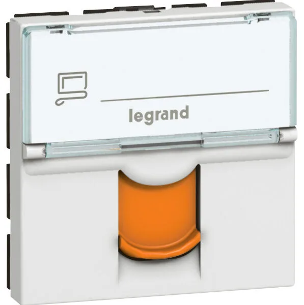Legrand 076525 RJ45 CAT6A Stp, 2 Modül, Beyaz, Turuncu Shutter