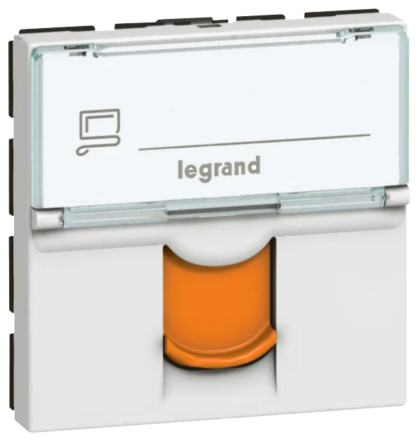 LG-076525-WEB-R Legrand 076525 RJ45 CAT6A Stp, 2 Modül, Beyaz, Turuncu Shutter