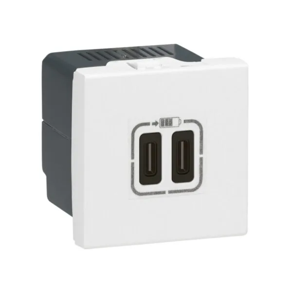 Legrand 077590 Ikili USB Priz, Telefon şarjı için, 5V, 3A, C+C Tipi