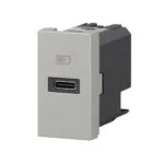 Legrand 077691L Tekli USB Priz, Telefon şarjı için, 5V, C Tipi , 20W, Alüminyum, 1M