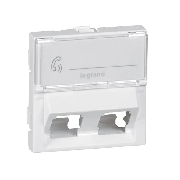 Legrand 078613 Data Prizi, Keystone Adaptör, 2 Çıkışlı, 45°, 2M, Beyaz