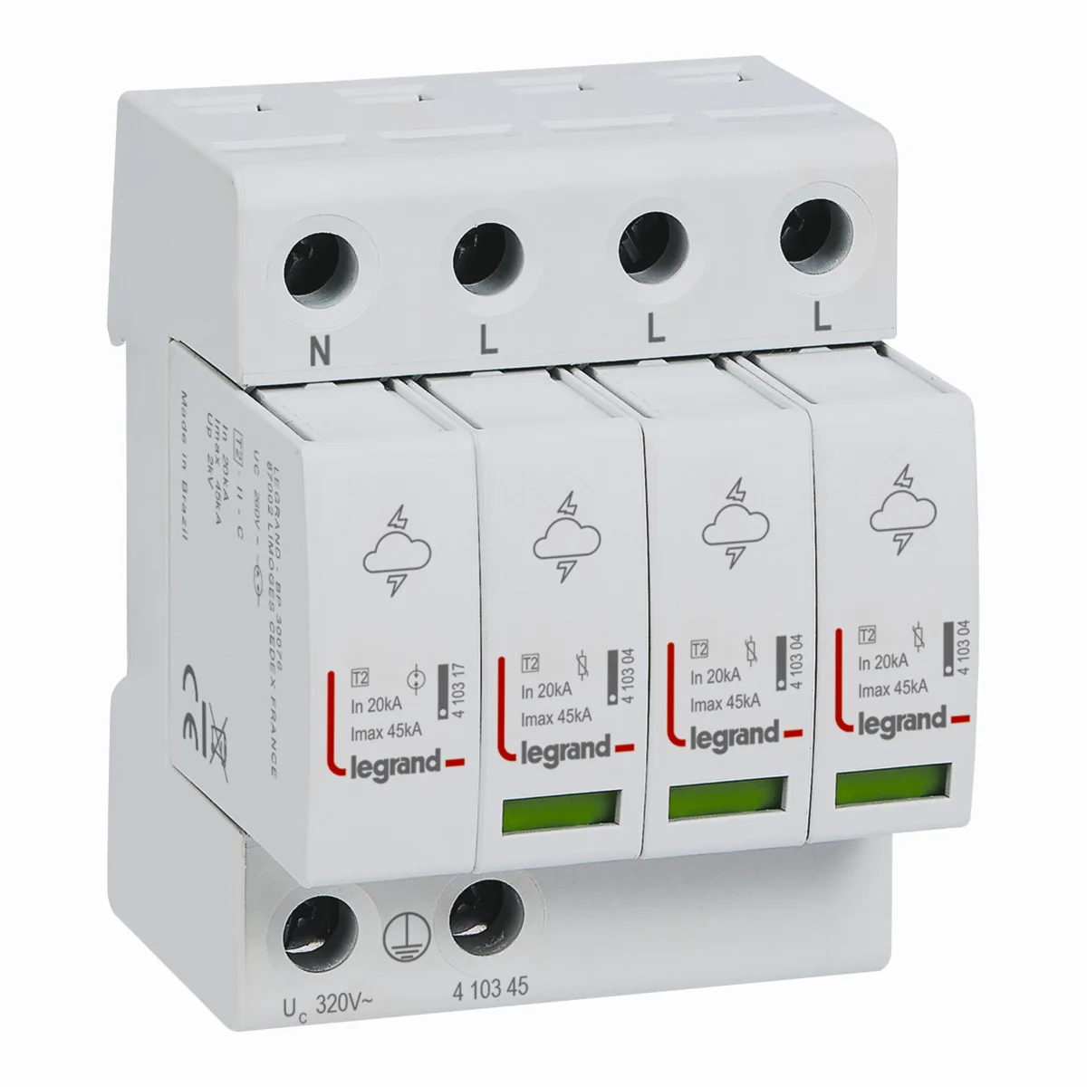 LG-410345-WEB-R Legrand 410345 Spd T2/45KA 3P+N 320V