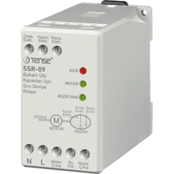 Tense SSR-09 Buharlı Ütü Kazanları için Sıvı Seviye Rölesi (Deposuz) Klasik DIN Kutu