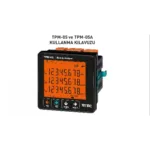 Tense TPM-05 96x96mm Enerji Analizörü, Haberleşmeli,Custom LCD Ekran,41.Harmonik Ölçümü,1 Dij. İnput-2 Röle Çıkışı - Görsel 2