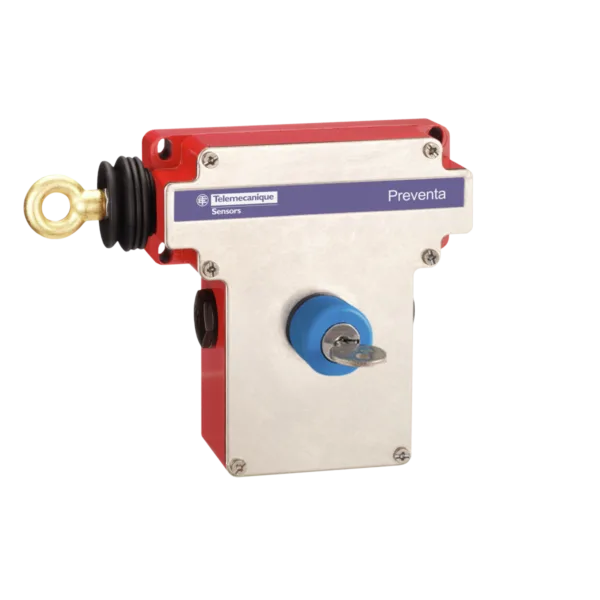 Telemecanique Sensors XY2CE2A450 Xy2Ce 1NK+1NA Sol Yönlü Anahtarlı Mandallı Acil Stoplu İpli Çekme Anahtarı
