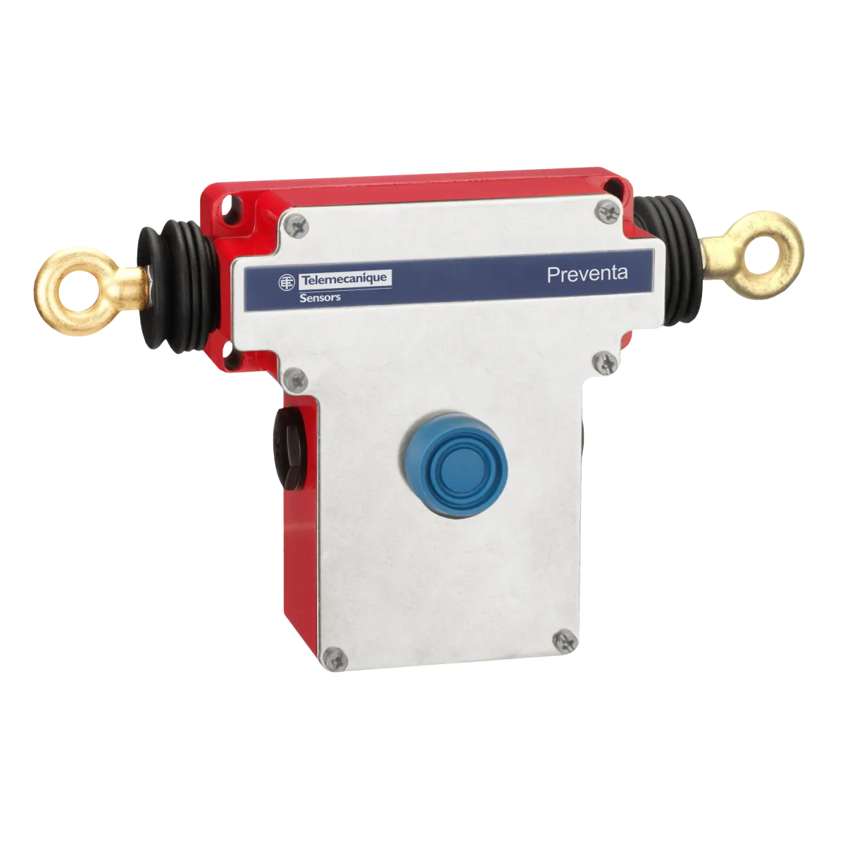 XY2CEDA290 Telemecanique Sensors XY2CEDA290 Xy2Ceda 2x1NK+1NA Çift Yönlü Butonlu Mandallı Acil Stoplu İpli Çekme Anahtarı