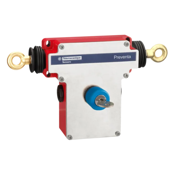 Telemecanique Sensors XY2CEDA590 Xy2Ceda 2x1NK+1NA Çift Yönlü Anahtarlı Mandallı Acil Stoplu İpli Çekme Anahtarı