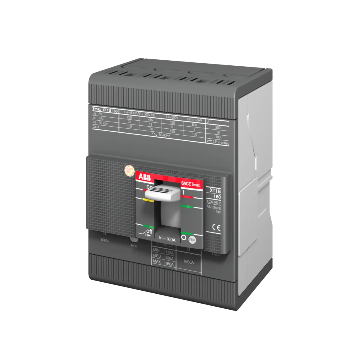 ABB XT1S 160 80 Amper 4 Kutuplu Termik Manyetik (TMD) Kompakt Şalter (Yüksek Kesme) - Görsel 3