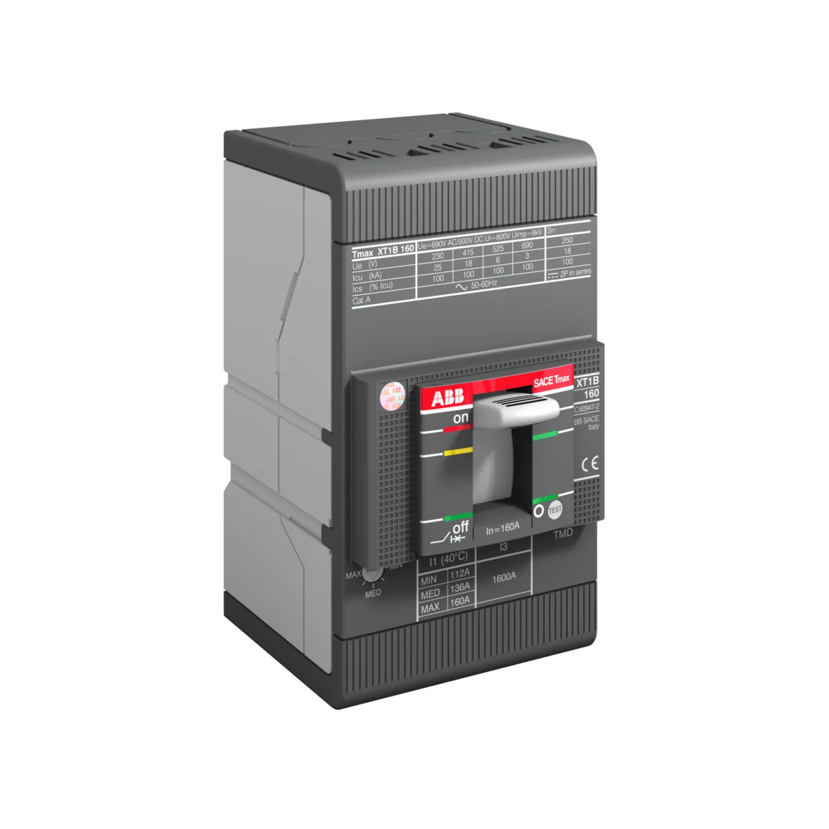 ABB XT1H 160 160 Amper 3 Kutuplu Termik Manyetik (TMD) Kompakt Şalter (Ekstra Yüksek Kesme) - Görsel 2