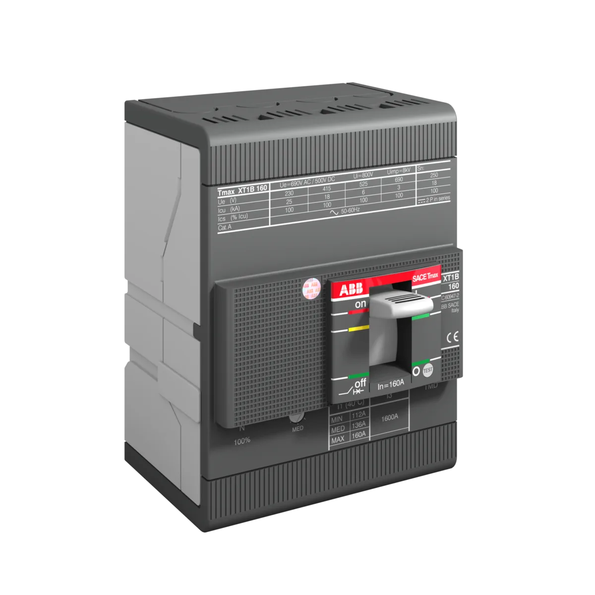 ABB XT1H 160 63 Amper 4 Kutuplu Termik Manyetik (TMD) Kompakt Şalter (Ekstra Yüksek Kesme) - Görsel 2